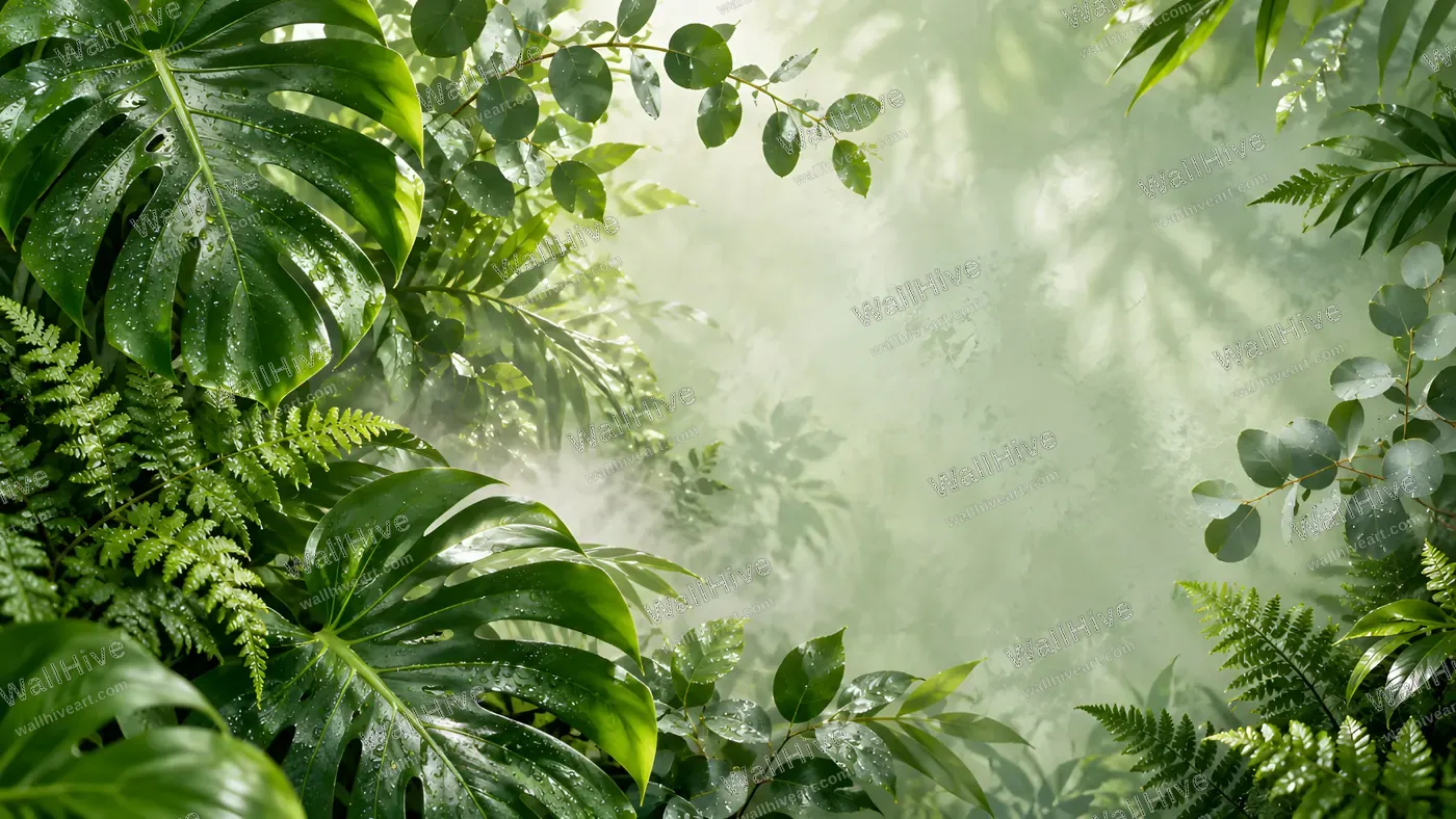 Tropical Botanical Leaves Copy Space Background