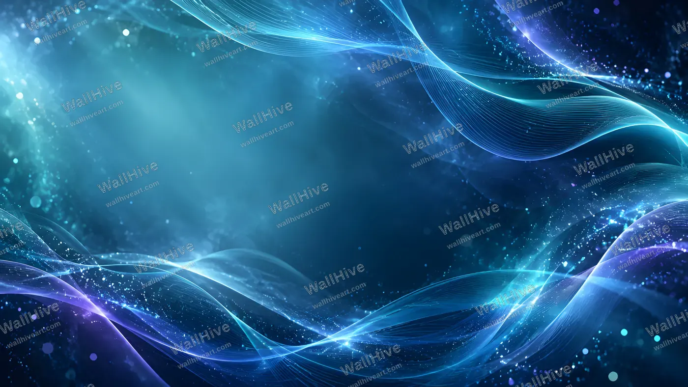 Blue Glowing Abstract Wave Background 4K