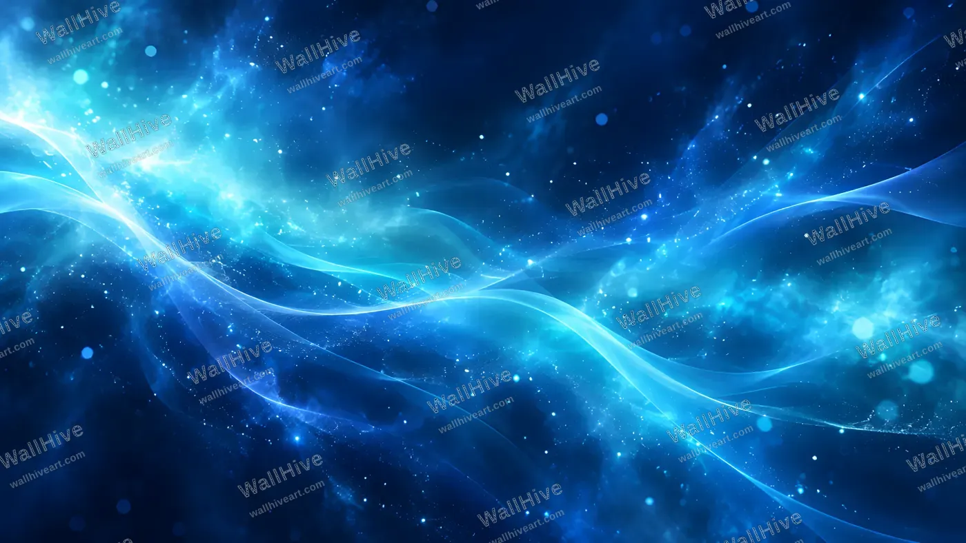 Blue Cosmic Light Wave Background 4K