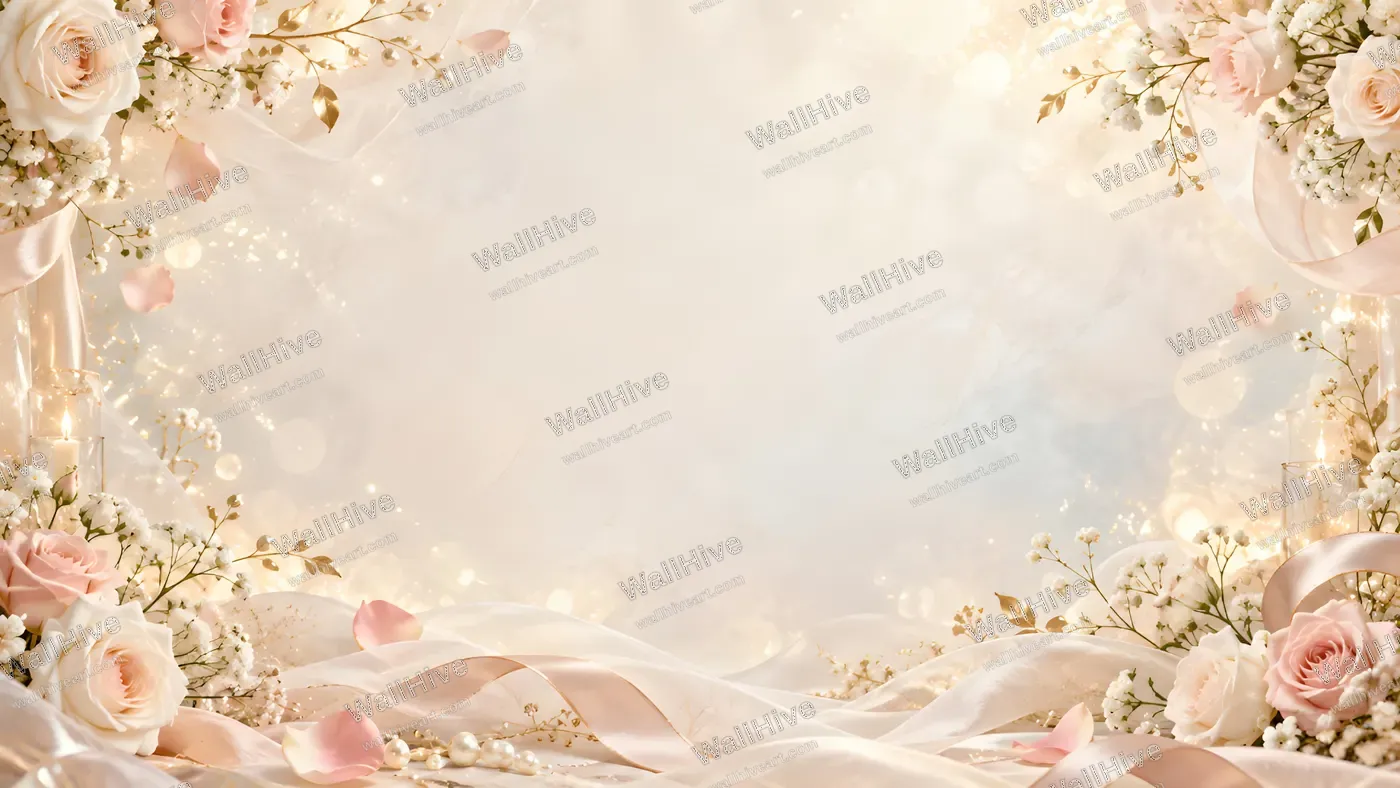 Ivory Floral Wedding Background 4K