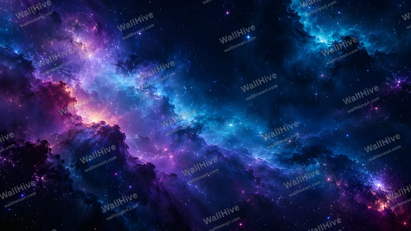 Purple Blue Galaxy Nebula Space Background 4K