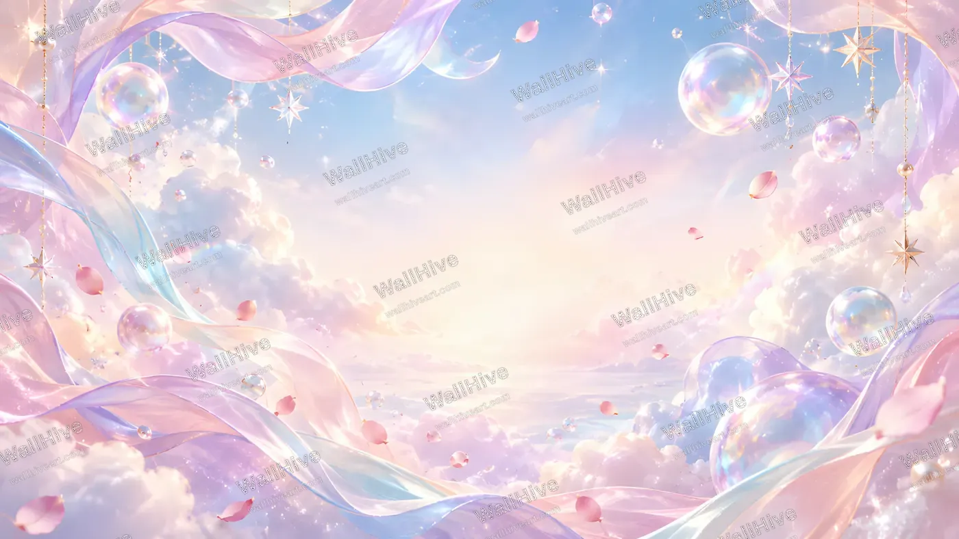 Dreamy Pastel Iridescent Fantasy Background 4K | WallHive