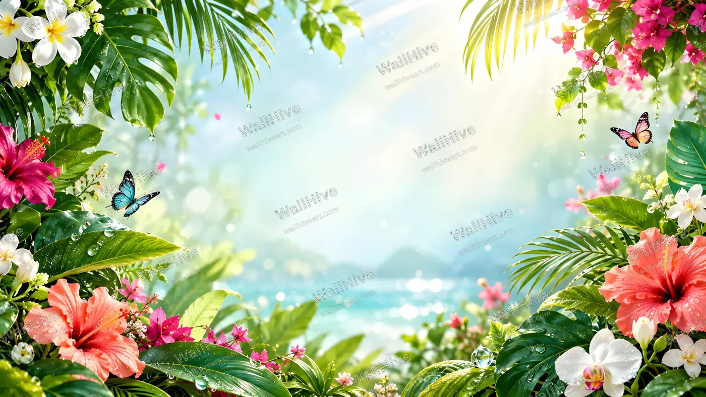 Tropical Floral Summer Background | WallHive