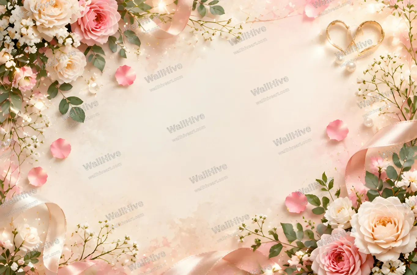Romantic Wedding Floral Frame 4K Background