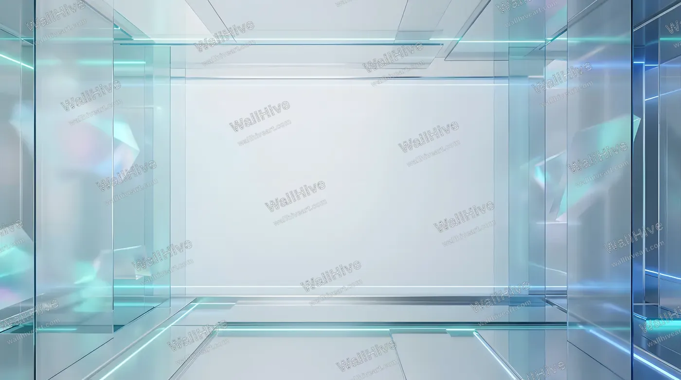 Futuristic Blue Glass Technology 4K Background