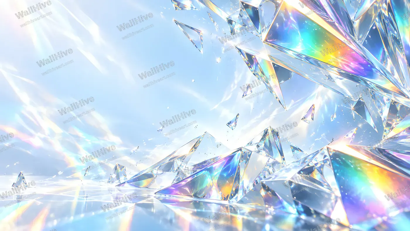 Iridescent Crystal Rainbow Background