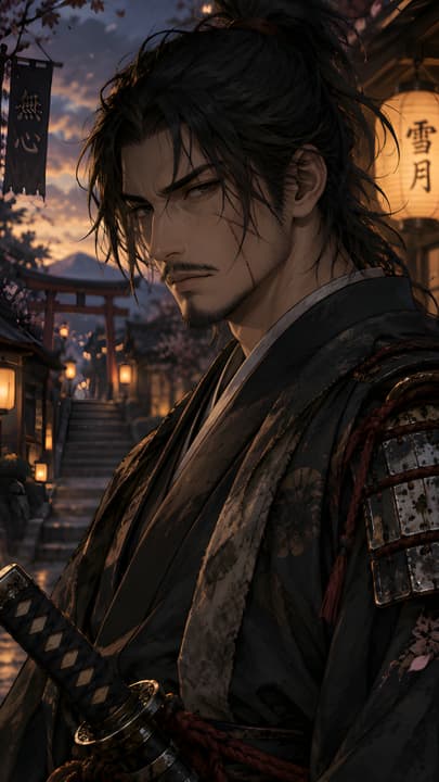 Anime Samurai Ronin Portrait 4K Phone Wallpaper wallpaper