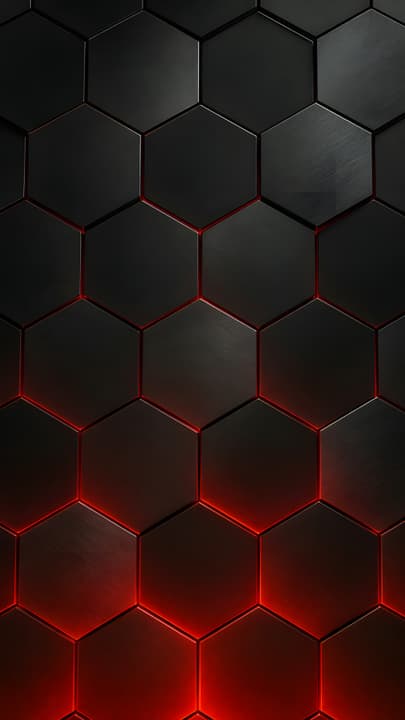 Black Hexagon Red Glow 4K Phone Wallpaper wallpaper