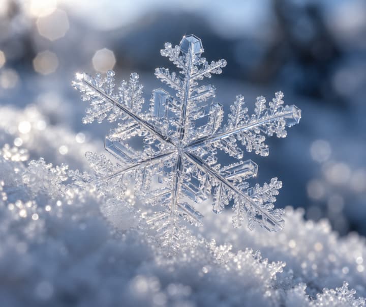 Crystal Snowflake Macro Close-Up Winter Wallpaper wallpaper