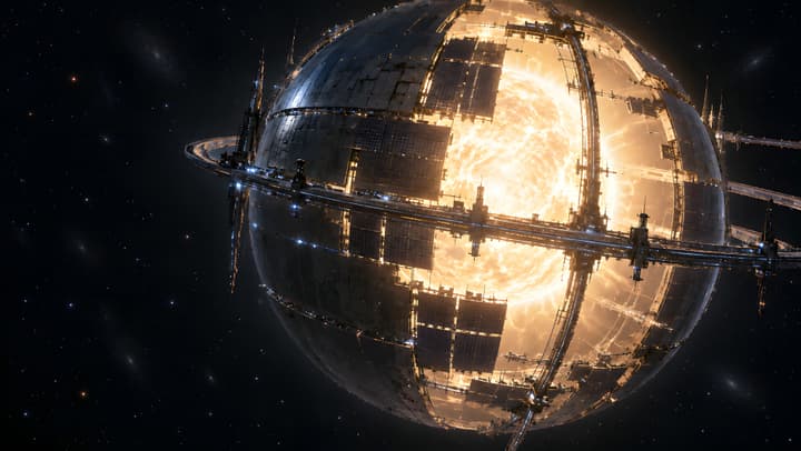 Dyson Sphere Stellar Megastructure Space 4K Wallpaper wallpaper