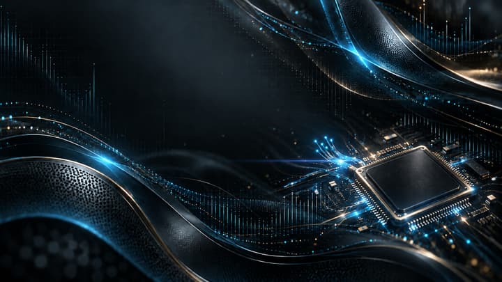 Futuristic Processor Blue Circuit 4K Wallpaper wallpaper