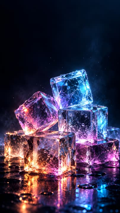 Glowing Neon Crystal Cubes Abstract Phone Wallpaper Категория: wallpaper