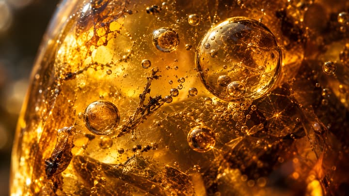 Golden Amber Bubbles Macro Abstract – 8K Wallpaper wallpaper