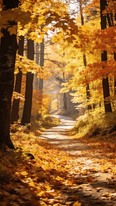 Golden Autumn Path wallpaper