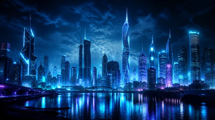 Neon Future City wallpaper