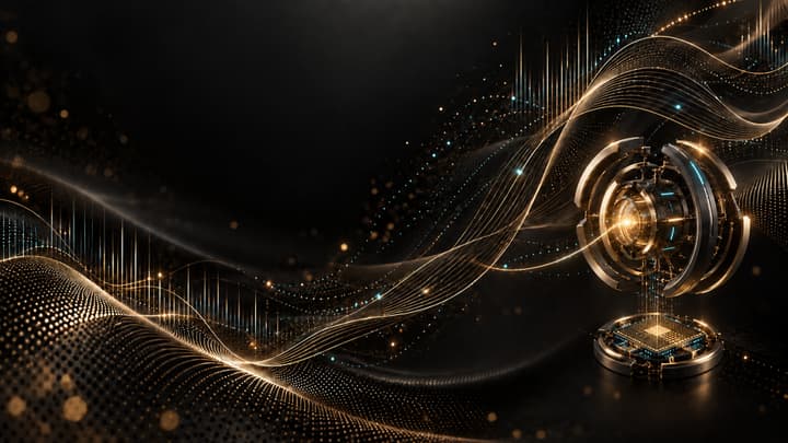 Quantum Core Gold Futuristic 4K Wallpaper wallpaper