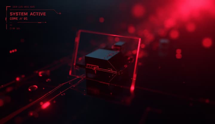 System Active – Crimson AI Core wallpaper